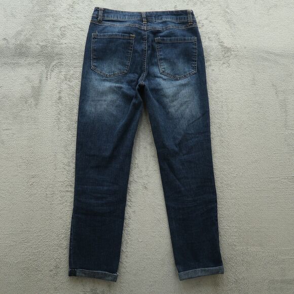 D. Jeans Women's Size 4 Blue Mid-Rise Cuffed Straight Denim Pants 26" Inseam - Picture 8 of 13